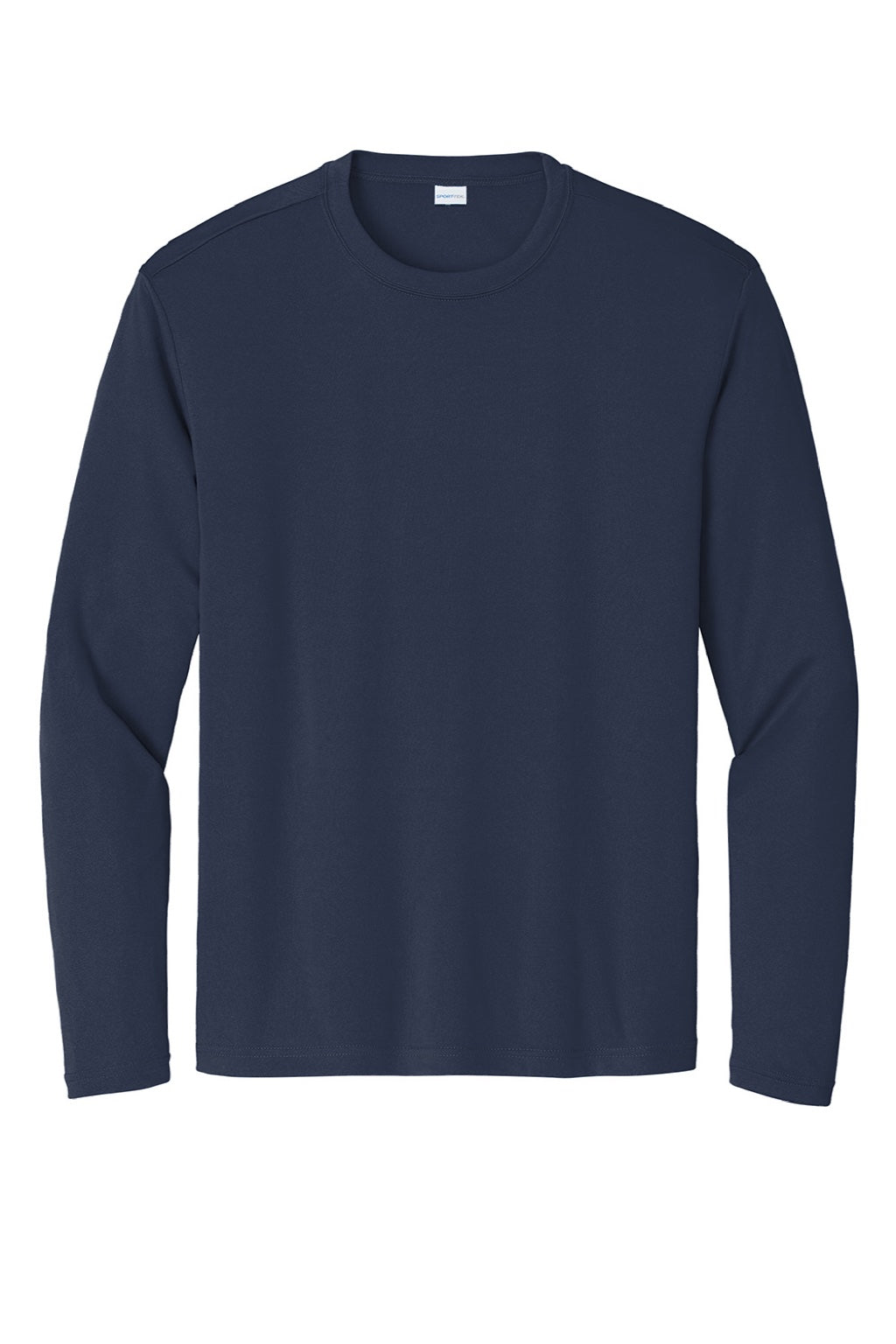 Sport-Tek ST350LS/TST350LS Mens Competitor Moisture Wicking Long Sleeve Crewneck T-Shirt True Navy Blue Flat Front