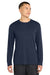 Sport-Tek ST350LS/TST350LS Mens Competitor Moisture Wicking Long Sleeve Crewneck T-Shirt True Navy Blue Model Front