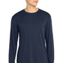 Sport-Tek Mens Competitor Moisture Wicking Long Sleeve Crewneck T-Shirt - True Navy Blue