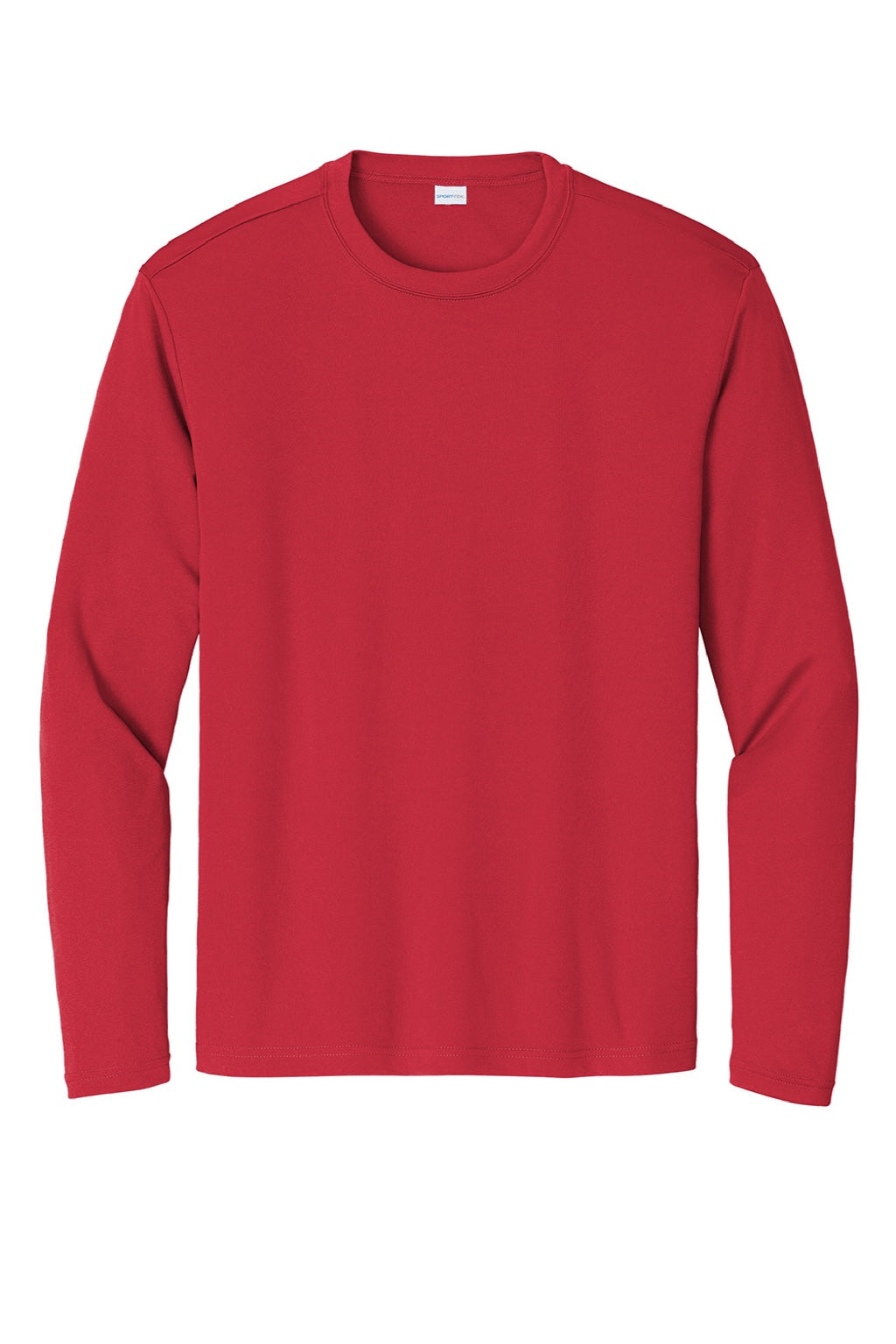 Sport-Tek ST350LS/TST350LS Mens Competitor Moisture Wicking Long Sleeve Crewneck T-Shirt True Red Flat Front