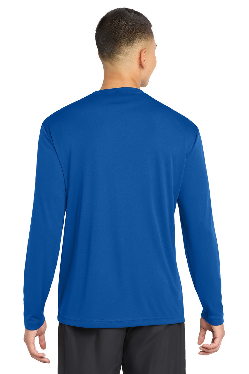 Sport-Tek ST350LS/TST350LS Mens Competitor Moisture Wicking Long Sleeve Crewneck T-Shirt True Royal Blue Model Back