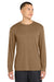 Sport-Tek ST350LS/TST350LS Mens Competitor Moisture Wicking Long Sleeve Crewneck T-Shirt Woodland Brown Model Front