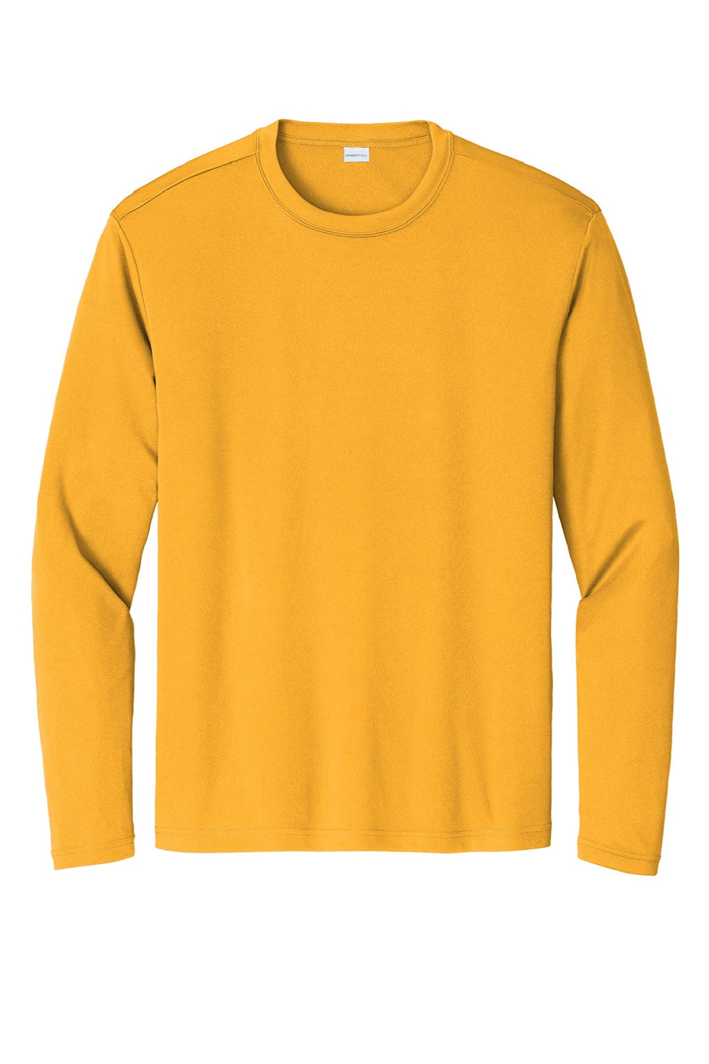 Sport-Tek ST350LS/TST350LS Mens Competitor Moisture Wicking Long Sleeve Crewneck T-Shirt Gold Flat Front
