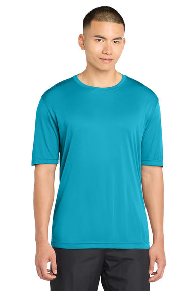 Sport-Tek ST350/TST350 Mens Competitor Moisture Wicking Short Sleeve Crewneck T-Shirt Atomic Blue Model Front