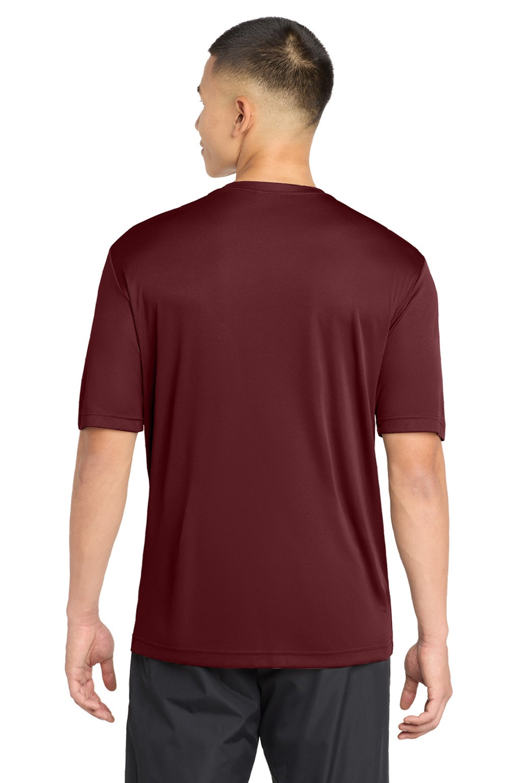 Sport-Tek ST350/TST350 Mens Competitor Moisture Wicking Short Sleeve Crewneck T-Shirt Cardinal Red Model Back