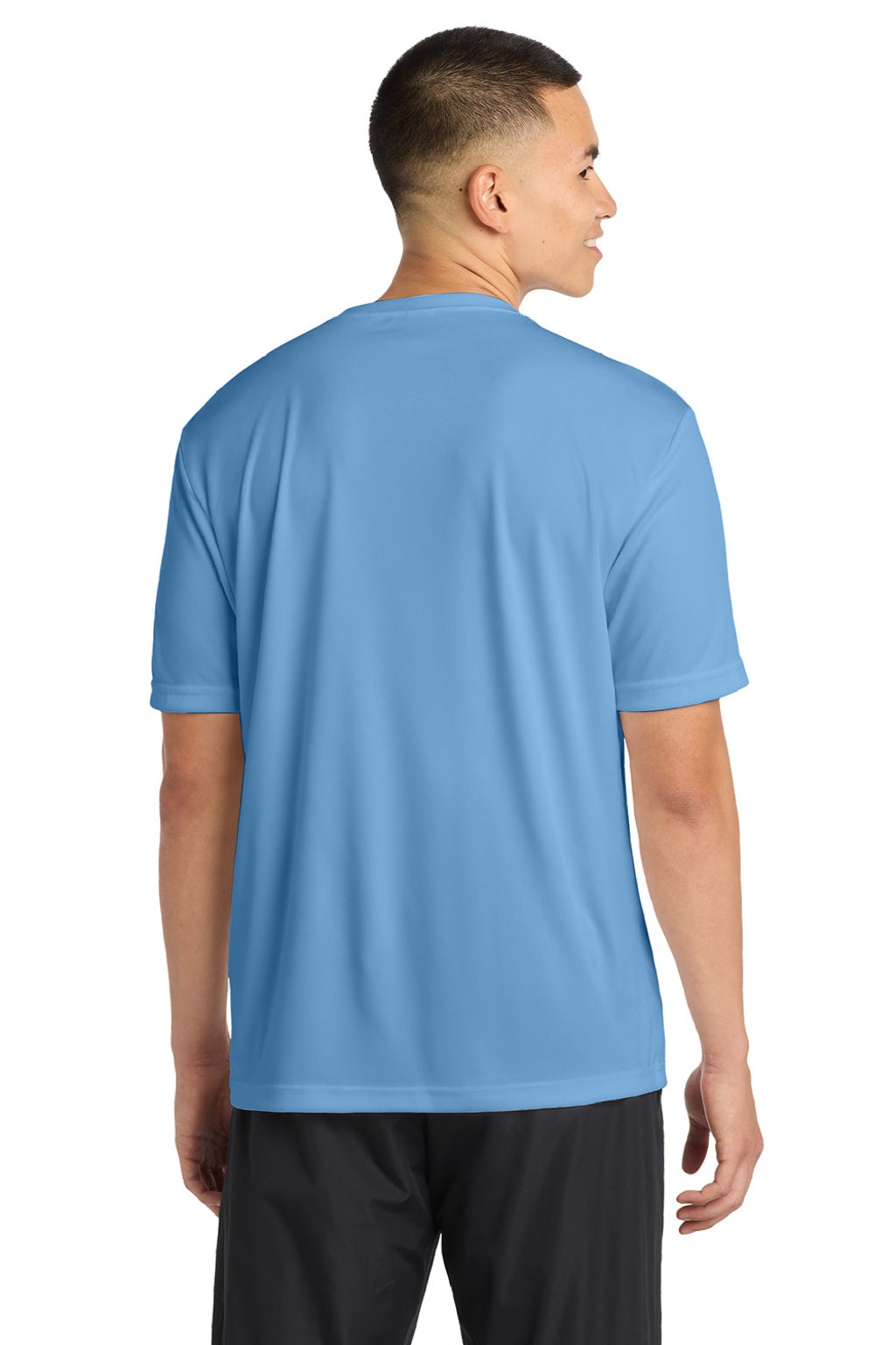 Sport-Tek ST350/TST350 Mens Competitor Moisture Wicking Short Sleeve Crewneck T-Shirt Carolina Blue Model Back