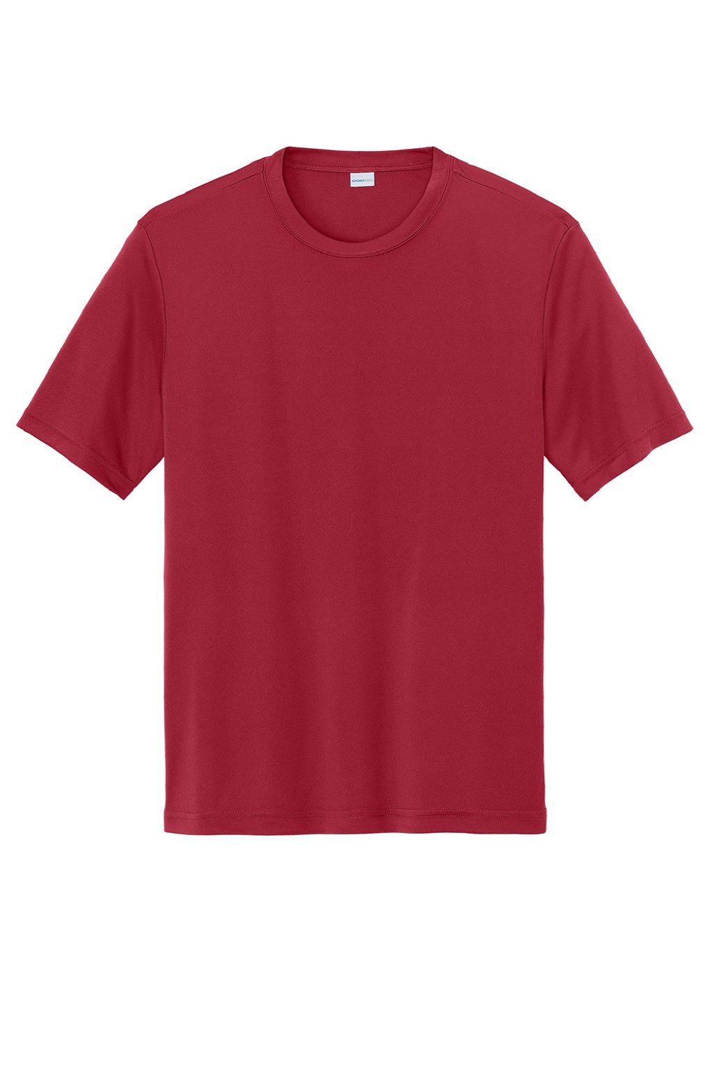 Sport-Tek ST350/TST350 Mens Competitor Moisture Wicking Short Sleeve Crewneck T-Shirt Deep Red Flat Front