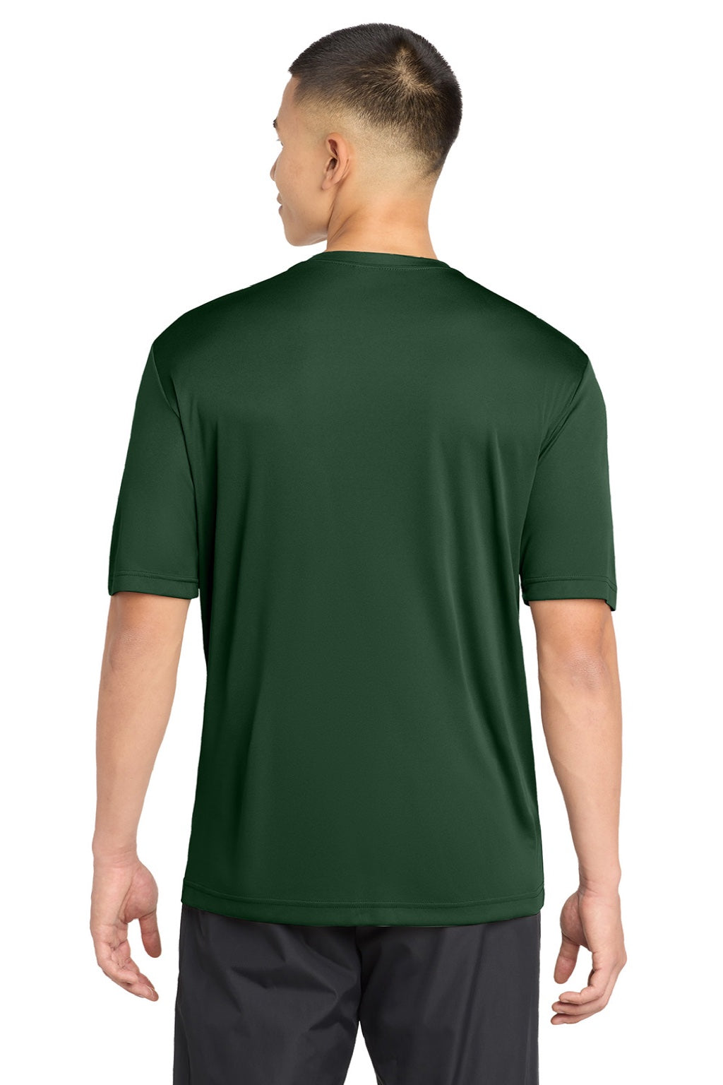 Sport-Tek ST350/TST350 Mens Competitor Moisture Wicking Short Sleeve Crewneck T-Shirt Forest Green Model Back
