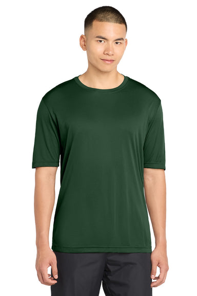 Sport-Tek ST350/TST350 Mens Competitor Moisture Wicking Short Sleeve Crewneck T-Shirt Forest Green Model Front
