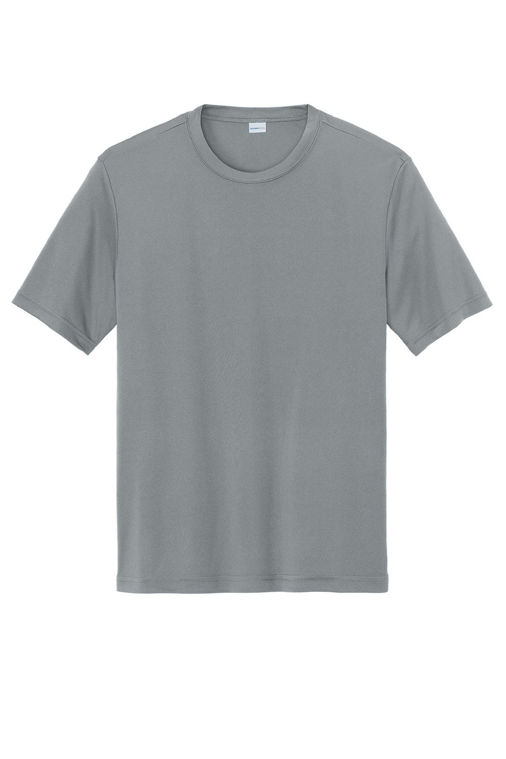 Sport-Tek ST350/TST350 Mens Competitor Moisture Wicking Short Sleeve Crewneck T-Shirt Concrete Grey Flat Front