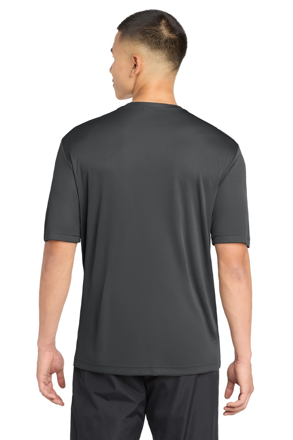 Sport-Tek ST350/TST350 Mens Competitor Moisture Wicking Short Sleeve Crewneck T-Shirt Iron Grey Model Back