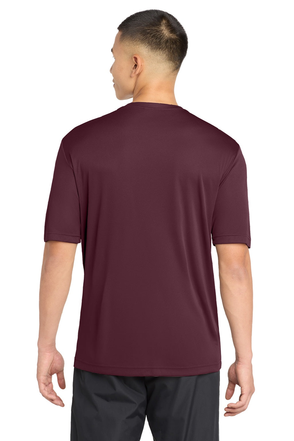 Sport-Tek ST350/TST350 Mens Competitor Moisture Wicking Short Sleeve Crewneck T-Shirt Maroon Model Back