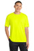 Sport-Tek ST350/TST350 Mens Competitor Moisture Wicking Short Sleeve Crewneck T-Shirt Neon Yellow Model Front