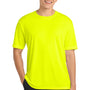 Sport-Tek Mens Competitor Moisture Wicking Short Sleeve Crewneck T-Shirt - Neon Yellow