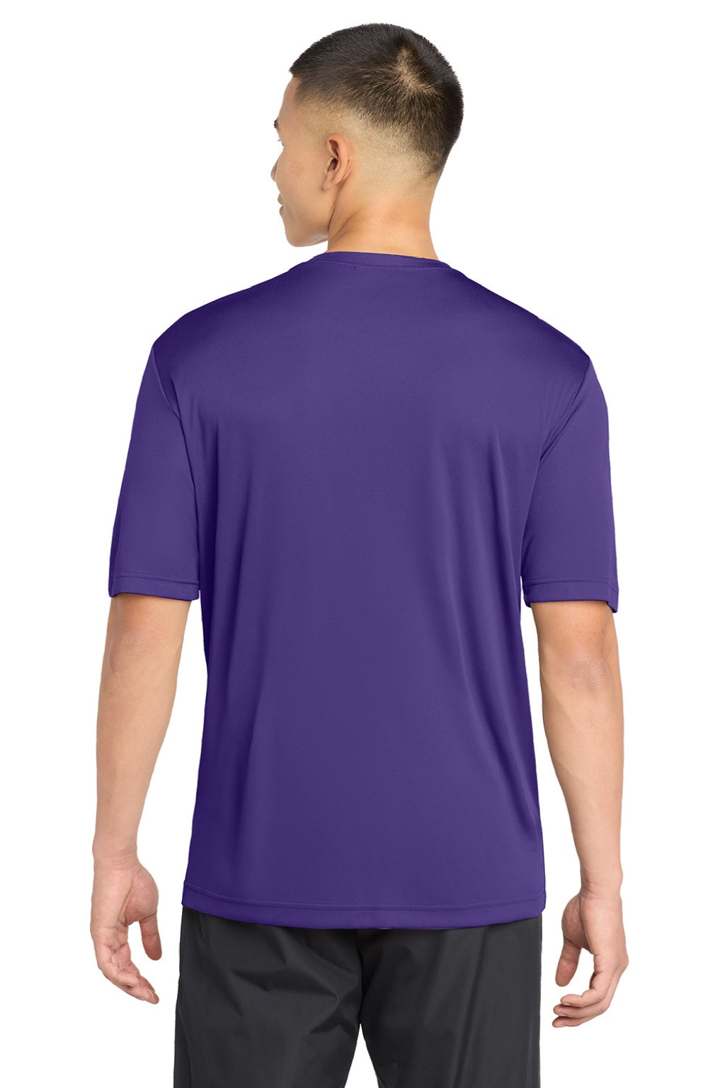 Sport-Tek ST350/TST350 Mens Competitor Moisture Wicking Short Sleeve Crewneck T-Shirt Purple Model Back
