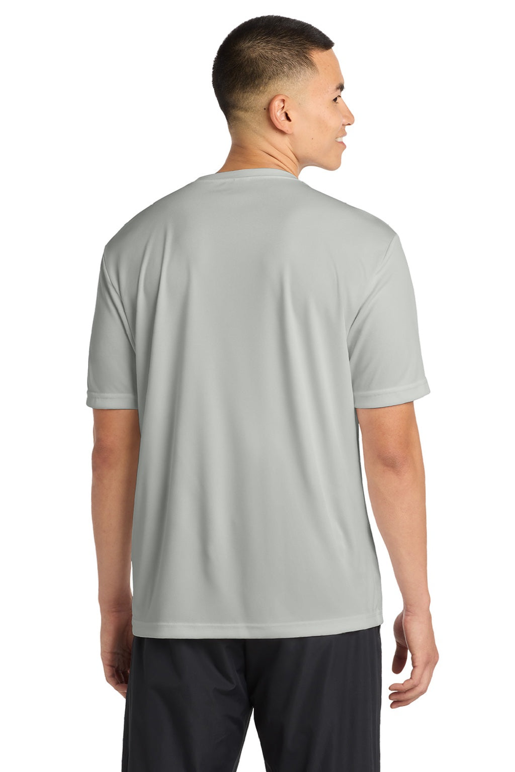 Sport-Tek ST350/TST350 Mens Competitor Moisture Wicking Short Sleeve Crewneck T-Shirt Silver Grey Model Back