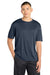 Sport-Tek ST350/TST350 Mens Competitor Moisture Wicking Short Sleeve Crewneck T-Shirt Heather True Navy Blue Model Front