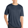 Sport-Tek Mens Competitor Moisture Wicking Short Sleeve Crewneck T-Shirt - Heather True Navy Blue