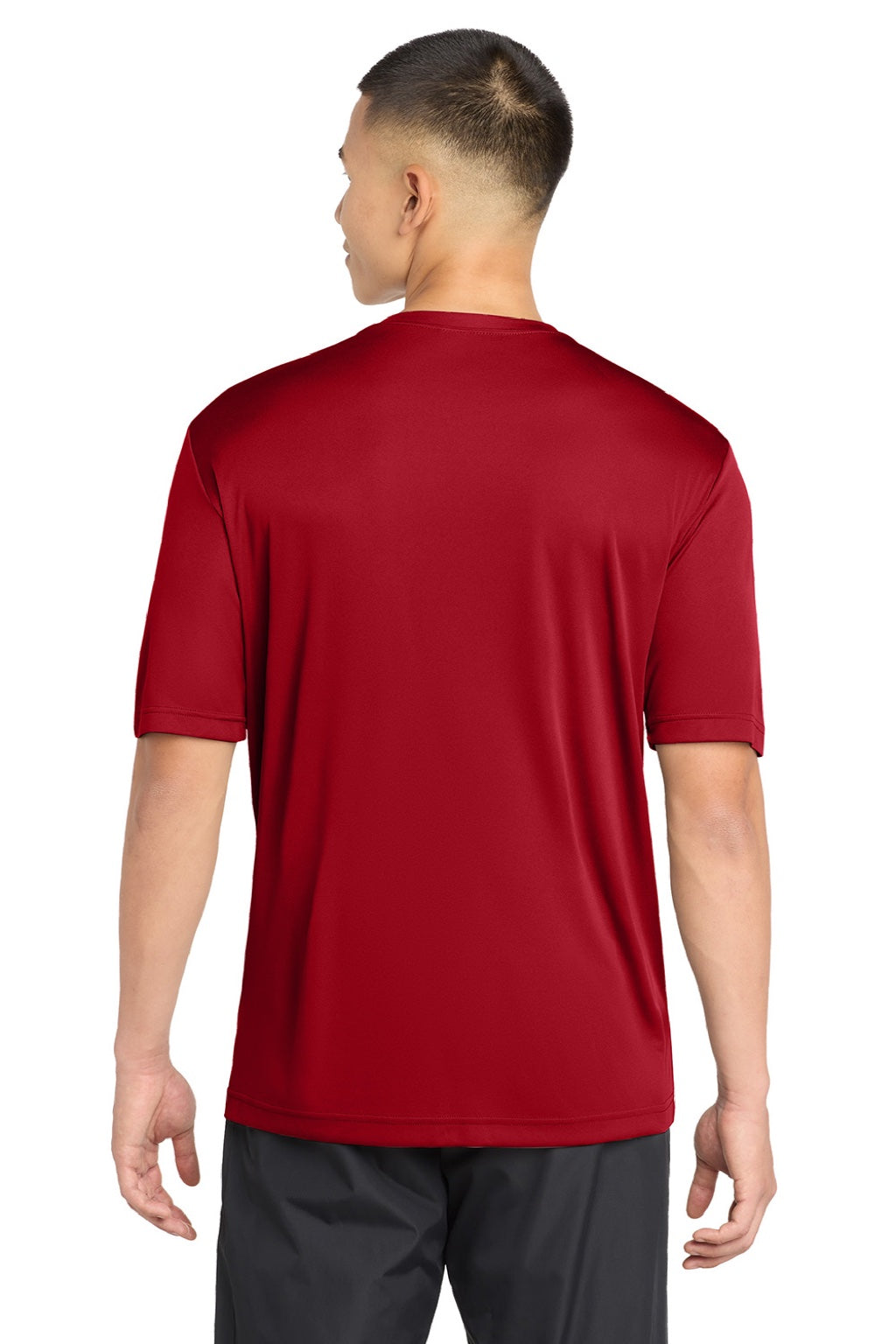Sport-Tek ST350/TST350 Mens Competitor Moisture Wicking Short Sleeve Crewneck T-Shirt True Red Model Back