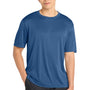 Sport-Tek Mens Competitor Moisture Wicking Short Sleeve Crewneck T-Shirt - Heather True Royal Blue