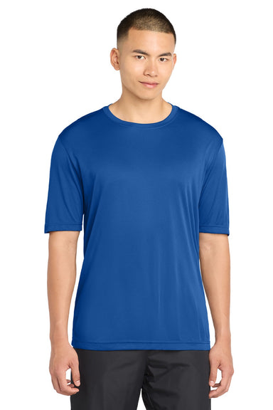 Sport-Tek ST350/TST350 Mens Competitor Moisture Wicking Short Sleeve Crewneck T-Shirt True Royal Blue Model Front