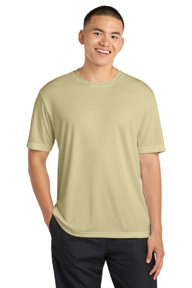 Sport-Tek ST350/TST350 Mens Competitor Moisture Wicking Short Sleeve Crewneck T-Shirt Vegas Gold Model Front