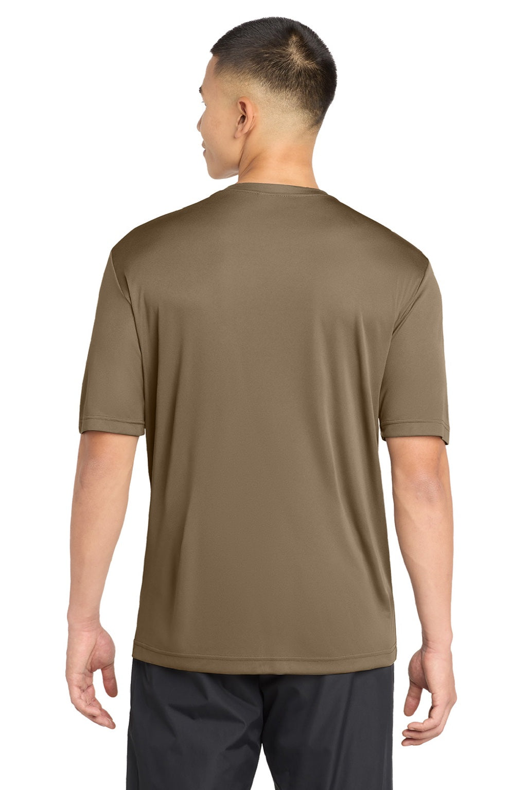 Sport-Tek ST350/TST350 Mens Competitor Moisture Wicking Short Sleeve Crewneck T-Shirt Woodland Brown Model Back