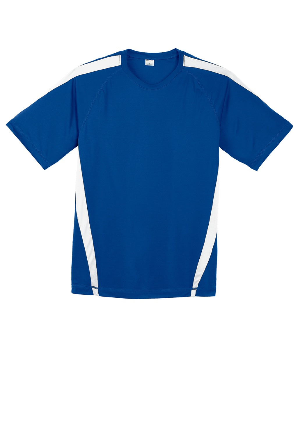Sport-Tek ST351 Mens Competitor Moisture Wicking Short Sleeve Crewneck T-Shirt Royal Blue/White Flat Front