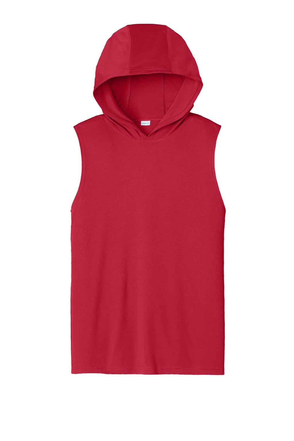 Sport-Tek ST352H Mens Moisture Wicking Competitor Hooded Tank Top Hoodie Deep Red Flat Front