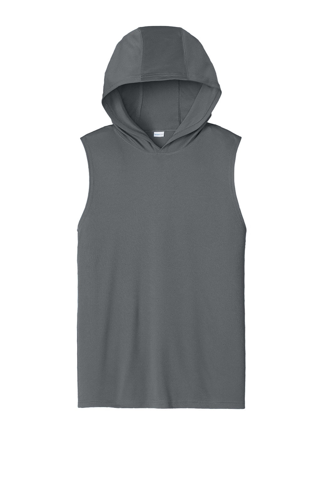 Sport-Tek ST352H Mens Moisture Wicking Competitor Hooded Tank Top Hoodie Iron Grey Flat Front