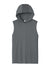 Sport-Tek ST352H Mens Moisture Wicking Competitor Hooded Tank Top Hoodie Iron Grey Flat Front