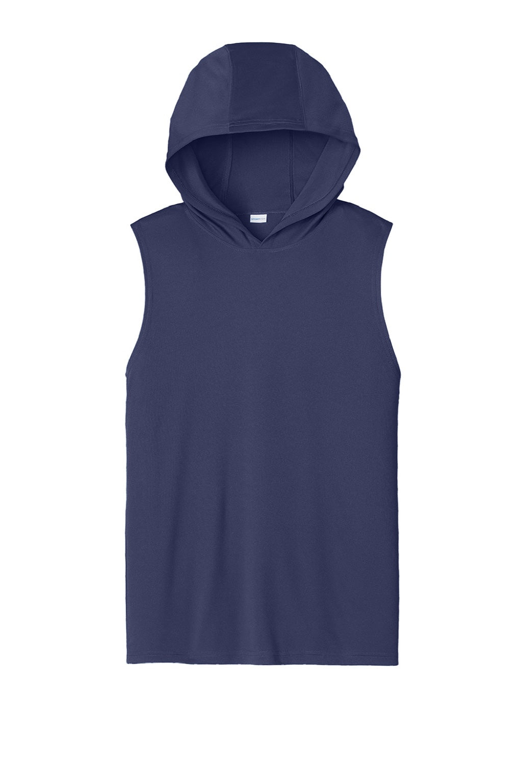 Sport-Tek ST352H Mens Moisture Wicking Competitor Hooded Tank Top Hoodie True Navy Blue Flat Front