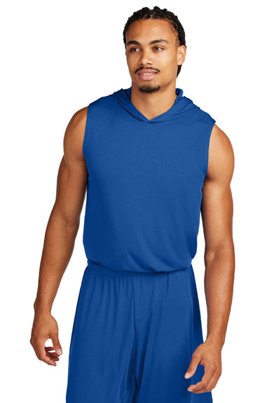 Sport-Tek ST352H Mens Moisture Wicking Competitor Hooded Tank Top Hoodie True Royal Blue Model Front