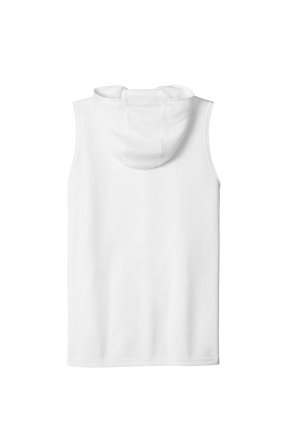 Sport-Tek ST352H Mens Moisture Wicking Competitor Hooded Tank Top Hoodie White Flat Back