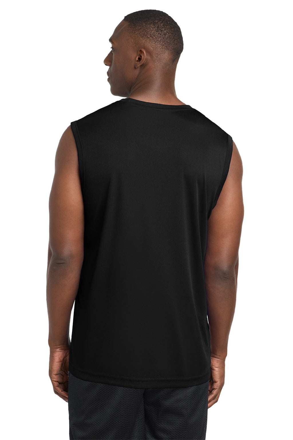Sport-Tek ST352 Mens Competitor Moisture Wicking Tank Top Black Model Back