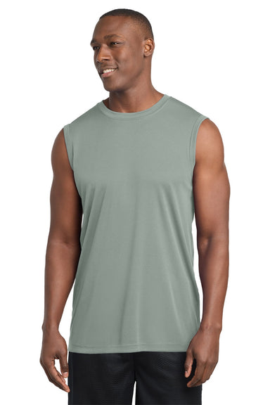 Sport-Tek ST352 Mens Competitor Moisture Wicking Tank Top Silver Grey Model Front