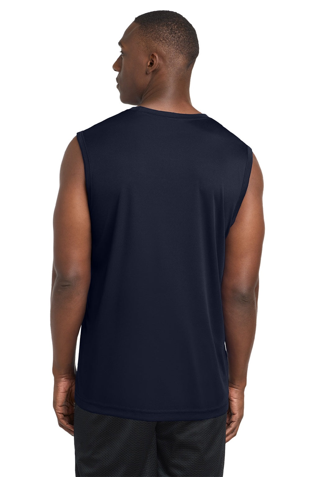 Sport-Tek ST352 Mens Competitor Moisture Wicking Tank Top True Navy Blue Model Back