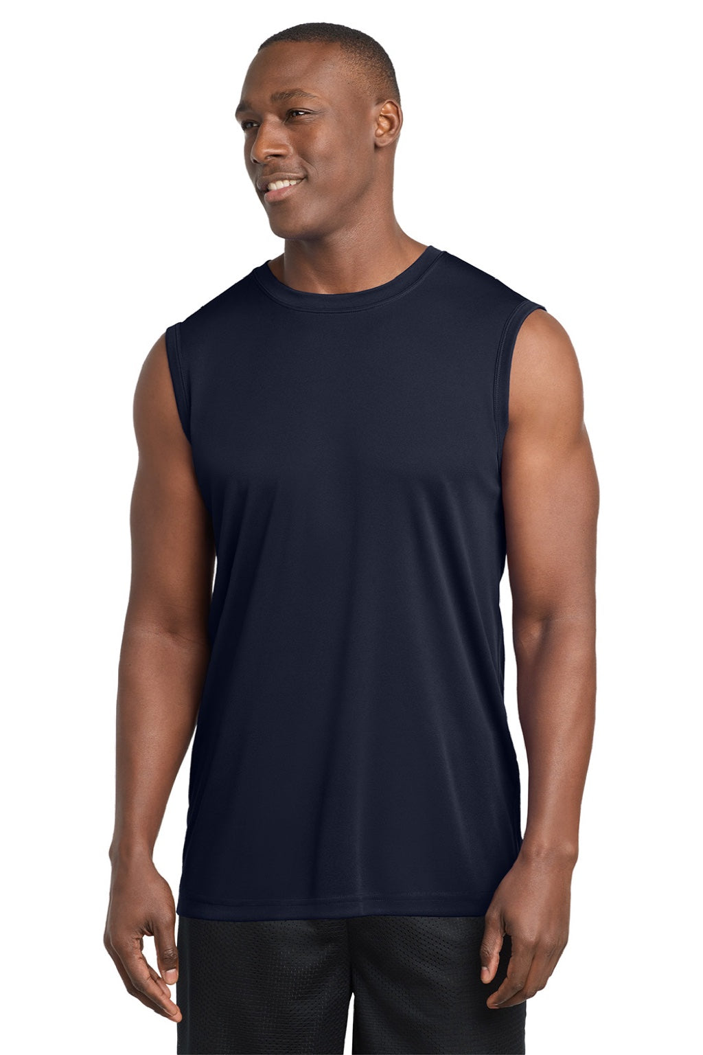 Sport-Tek ST352 Mens Competitor Moisture Wicking Tank Top True Navy Blue Model Front