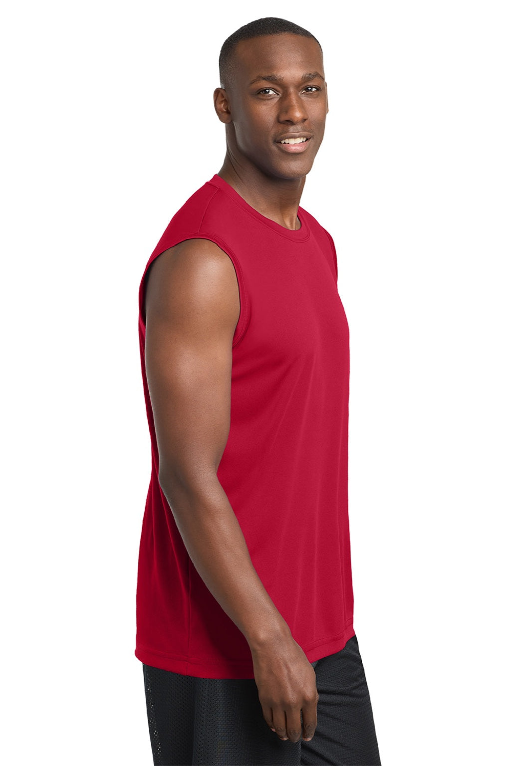 Sport-Tek ST352 Mens Competitor Moisture Wicking Tank Top True Red Model Side