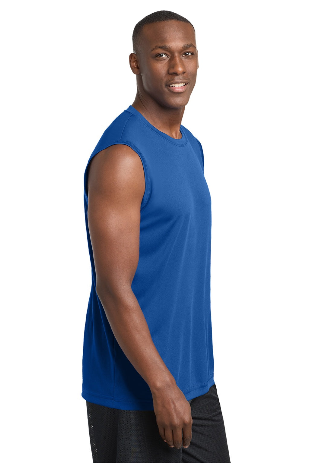 Sport-Tek ST352 Mens Competitor Moisture Wicking Tank Top True Royal Blue Model Side