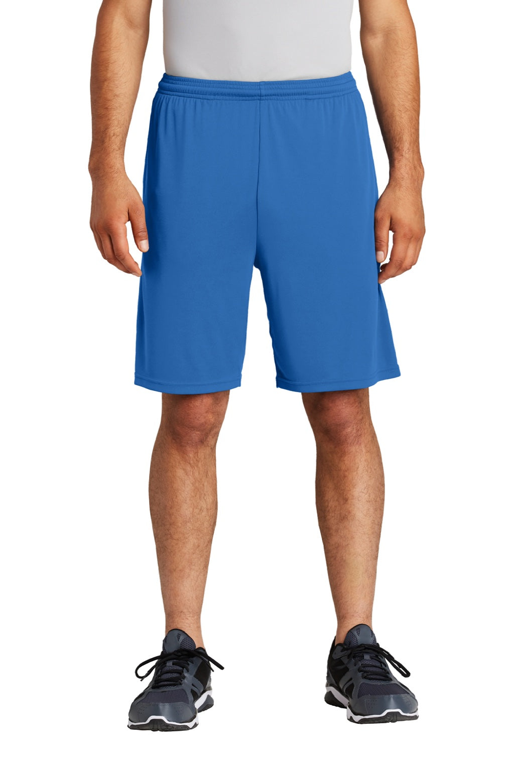 Sport-Tek ST355P Mens Competitor Moisture Wicking Shorts w/ Pockets Royal Blue Model Front