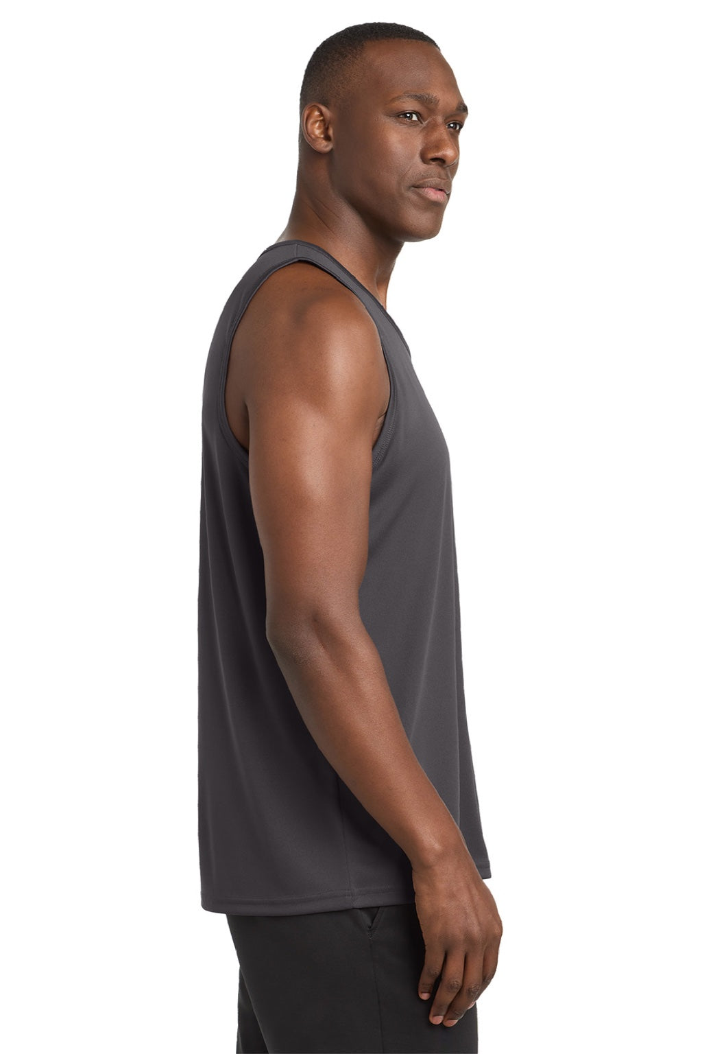 Sport-Tek ST356 Mens Competitor Moisture Wicking Tank Top Iron Grey Model Side