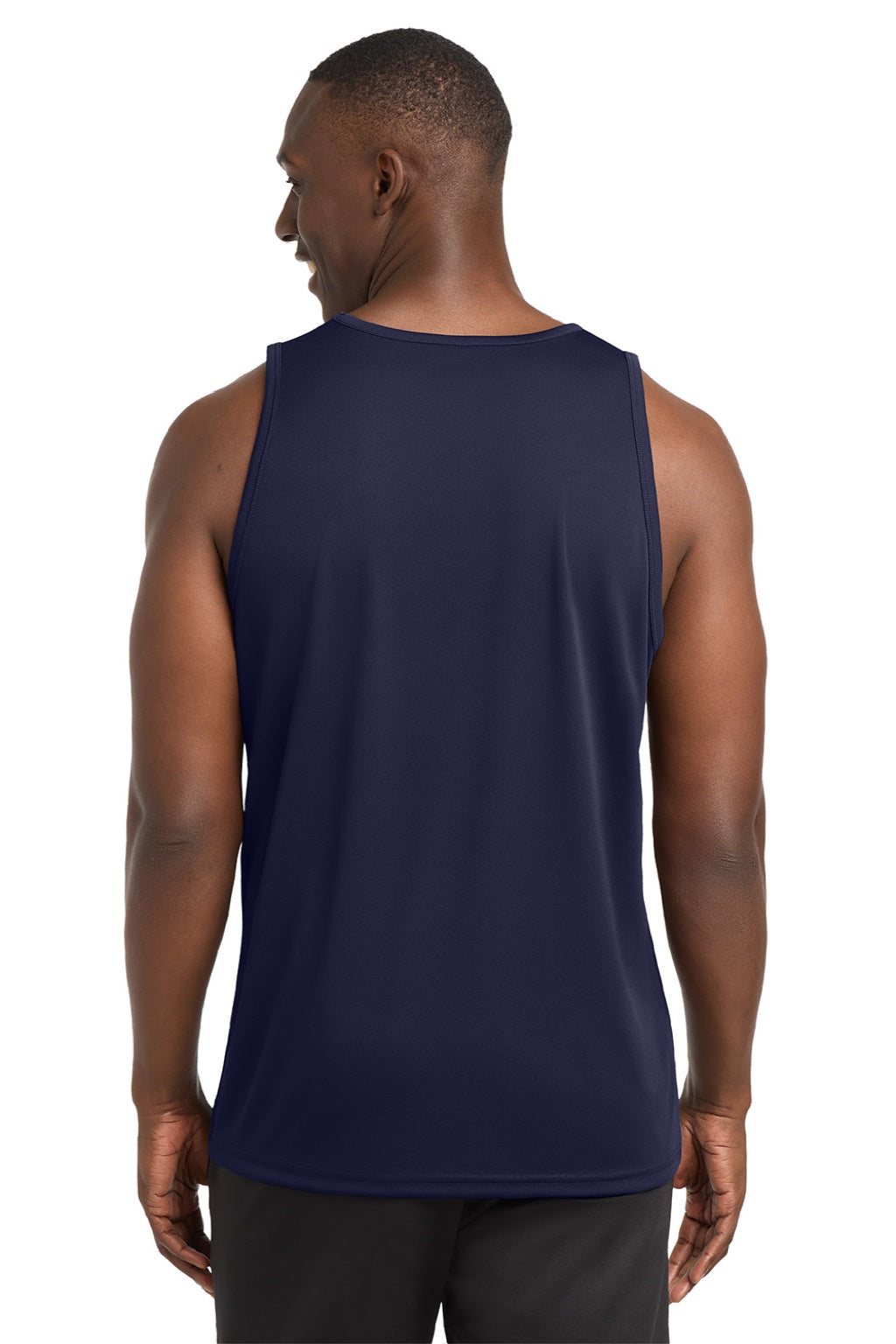 Sport-Tek ST356 Mens Competitor Moisture Wicking Tank Top True Navy Blue Model Back