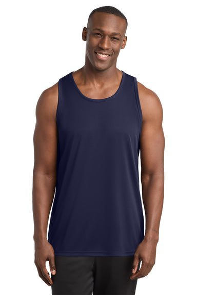Sport-Tek ST356 Mens Competitor Moisture Wicking Tank Top True Navy Blue Model Front