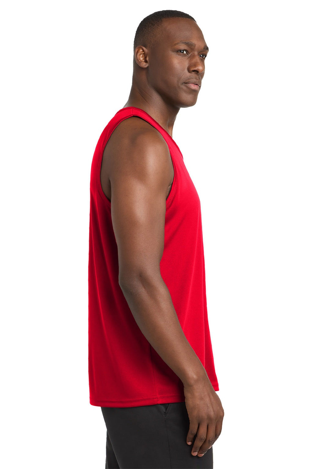 Sport-Tek ST356 Mens Competitor Moisture Wicking Tank Top True Red Model Side