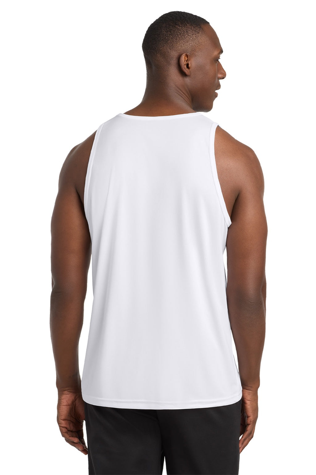 Sport-Tek ST356 Mens Competitor Moisture Wicking Tank Top White Model Back