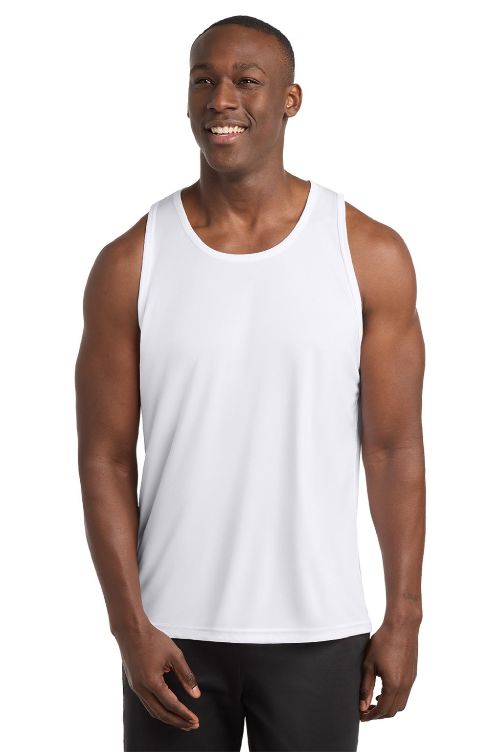 Sport-Tek ST356 Mens Competitor Moisture Wicking Tank Top White Model Front