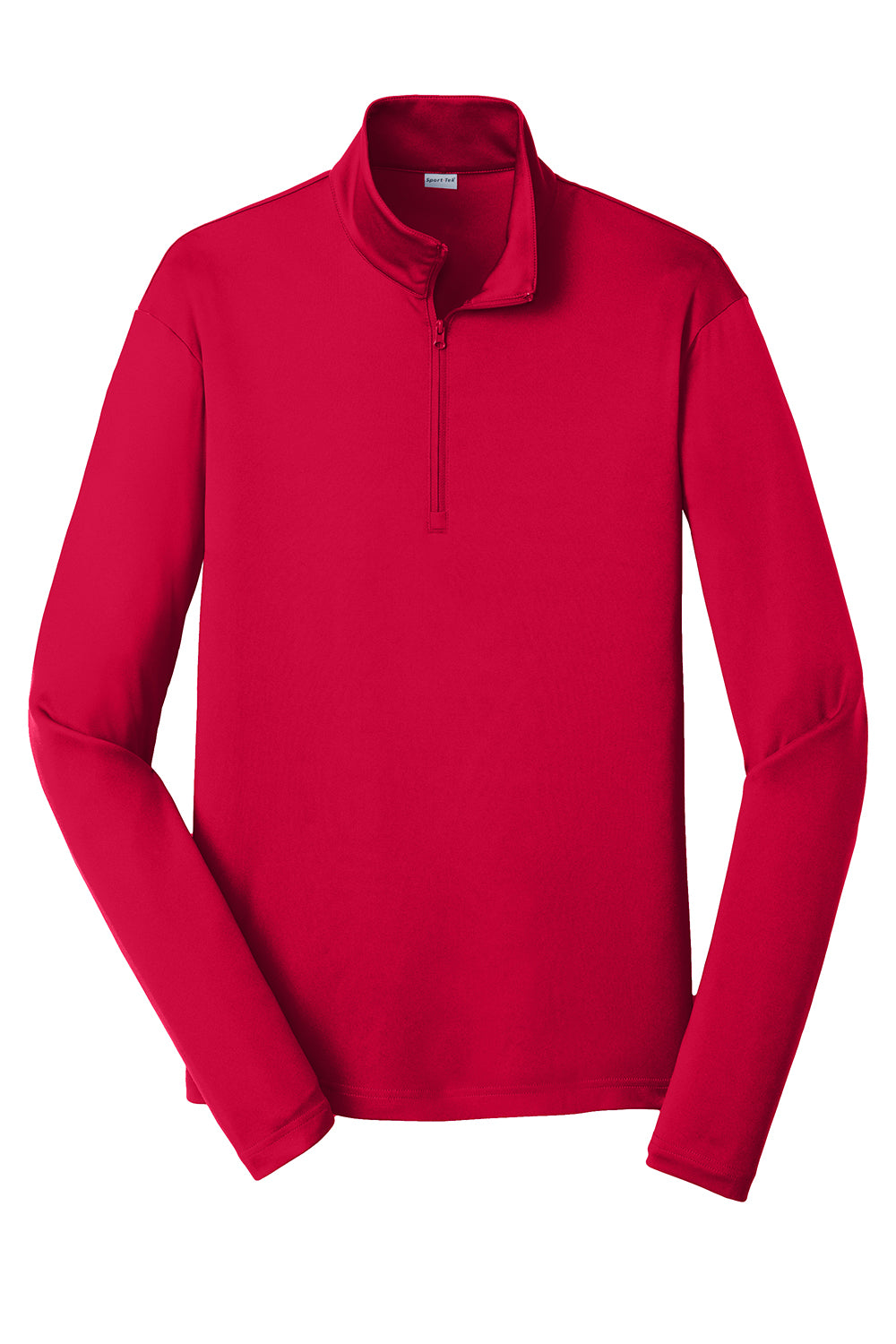 Sport-Tek ST357 Mens Competitor Moisture Wicking 1/4 Zip Sweatshirt Deep Red Flat Front