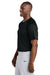 Sport-Tek ST359 Mens Moisture Wicking Competitor 2 Button Short Sleeve Henley Black Model Side