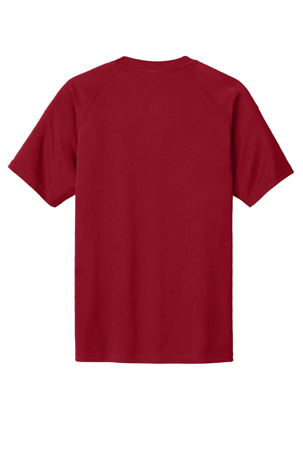 Sport-Tek ST359 Mens Moisture Wicking Competitor 2 Button Short Sleeve Henley Deep Red Flat Back